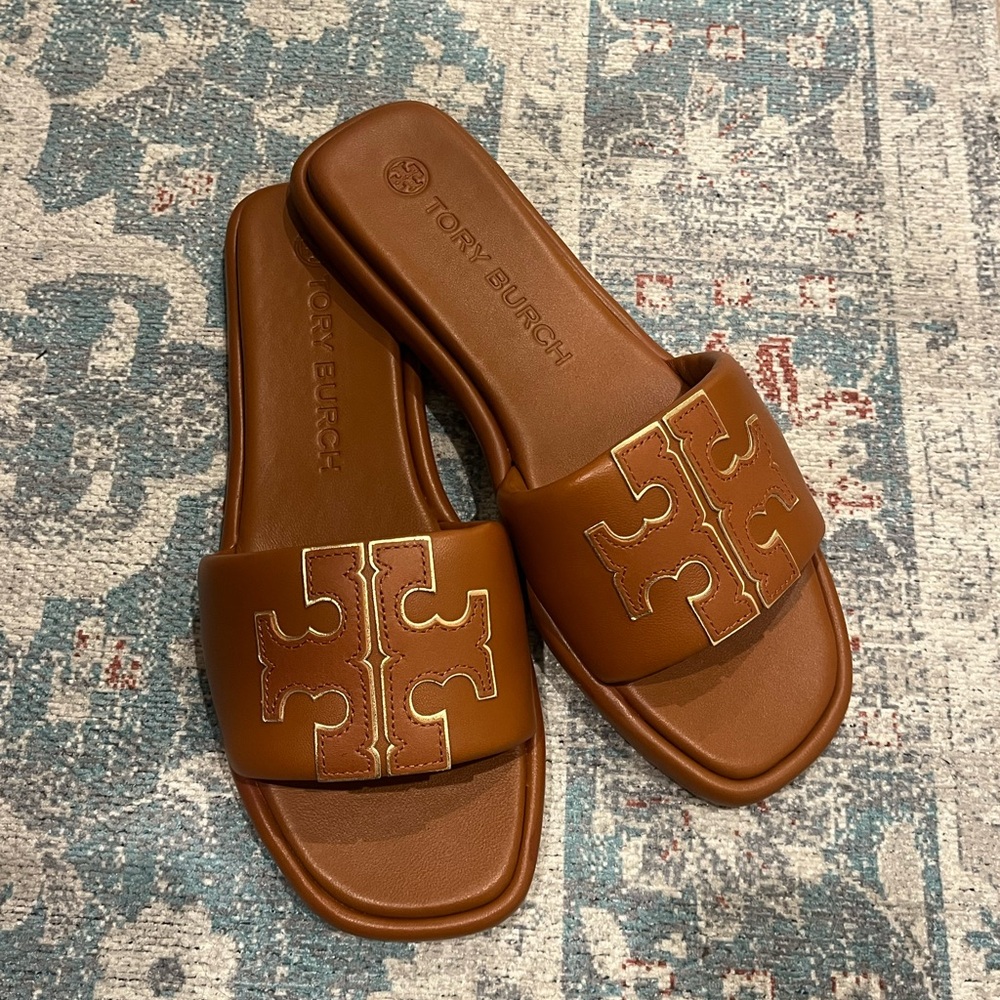 Brand New Tory Burch Double T Sport Slides Size 9.5